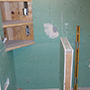 Building bathroom shelves: Basement
